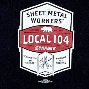 VTG Union Made Sheet Metal Workers Local 104 Shirt Mens XL Oregon California USA